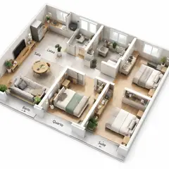 Planta baixa em 3D