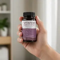 O produto na mão (mostra o tamanho real)