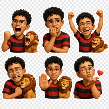 Kit de figurinhas de torcedor com a sua cara