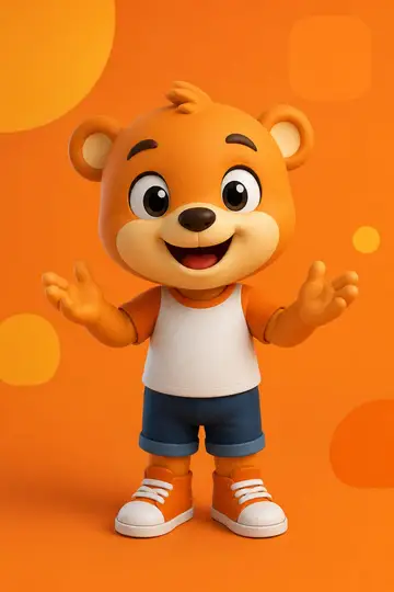 Mascote 3D falando com o cliente