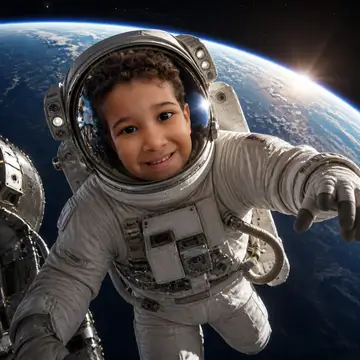 Eu astronauta flutuando no espaço