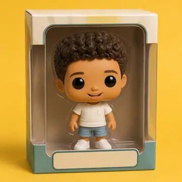 Eu em boneco de vinil cabeçudo