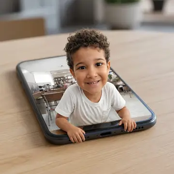 Eu saindo da tela do celular (3D)