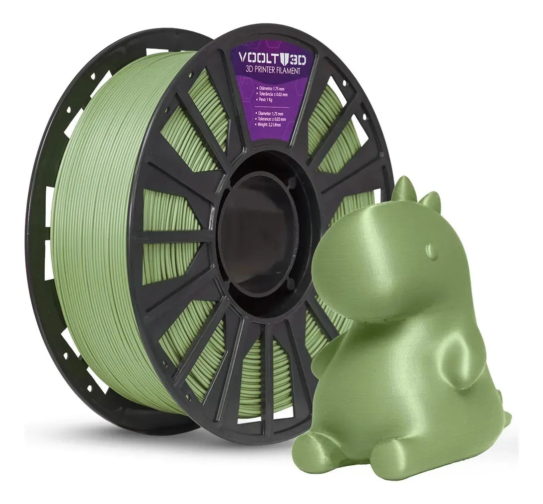 Filamento Pla Verde Oliva Musgo Velvet 1Kg Voolt3D Aveludado Produto Brasileiro Peças Impressas — 3d Printer Filaments