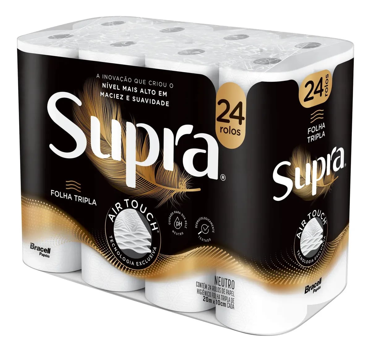 Papel Higiênico Supra Folha Tripla 24 Rolos — Cuidado da Casa e Lavanderia
