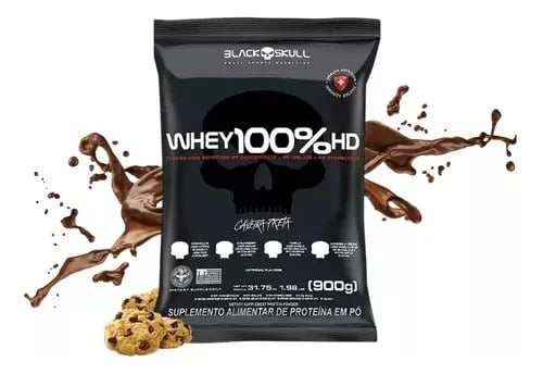 Suplemento em pó Black Skull Whey 100% HD sabor Cookies 900 g — Supplements