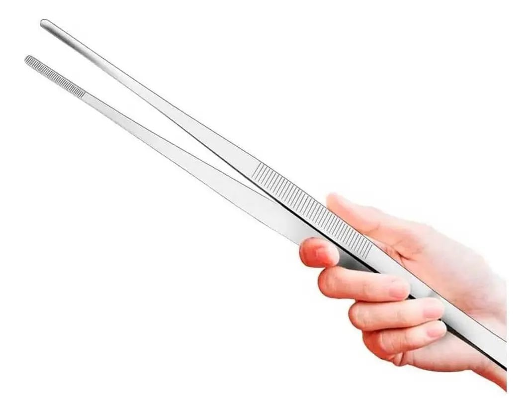 Pinça Inox 30cm Profissional Culinária Gastronomia Churrasco — Utensílios úteis
