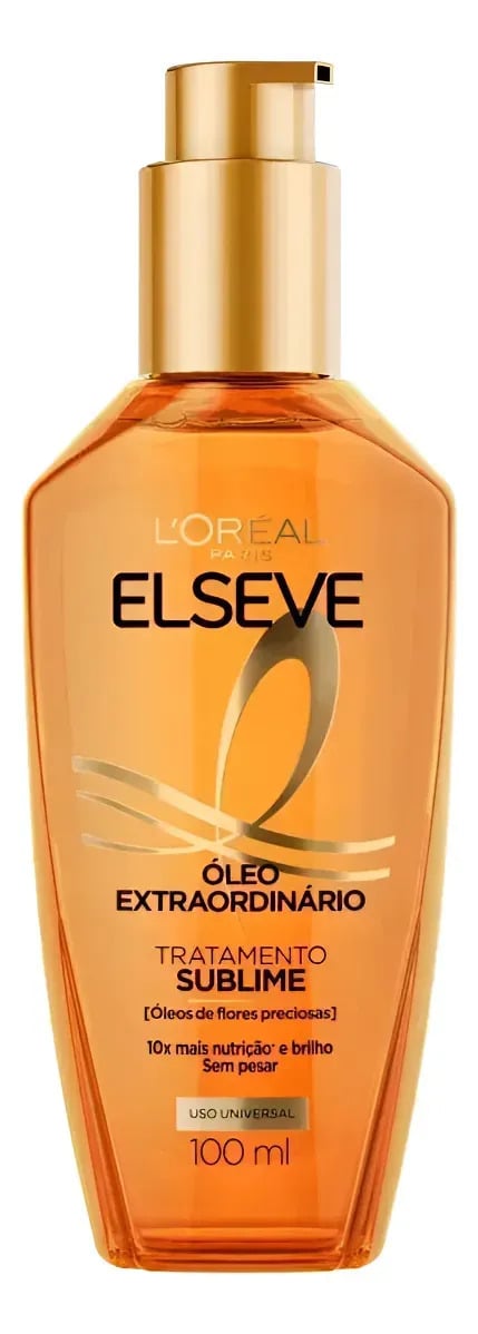 L'Oréal Paris Elseve Óleo Extraordinário 100ml - Leave In Anti Frizz Protetor Térmico Tratamento Reconstrutor Para Todos Os Tipos De Cabelo — Cuidados com o Cabelo