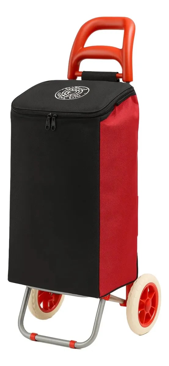 Bolsa Refil Para Carrinho De Feira Dobrável, Nylon Reforça Cor Vermelho — Cozinha