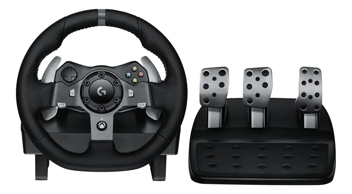 Volante Gamer Logitech G920 Driving Force Xbox e PC Preto — Volantes e pedais