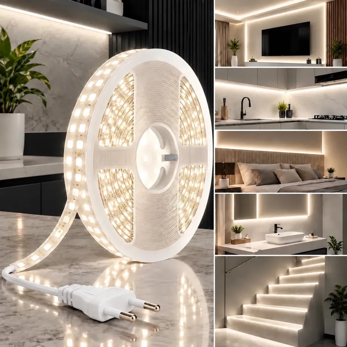 Fita De Led Branco Neutro 4000k 10 Metros Direta 240led/m Luz Branco-neutro — Iluminação Residencial