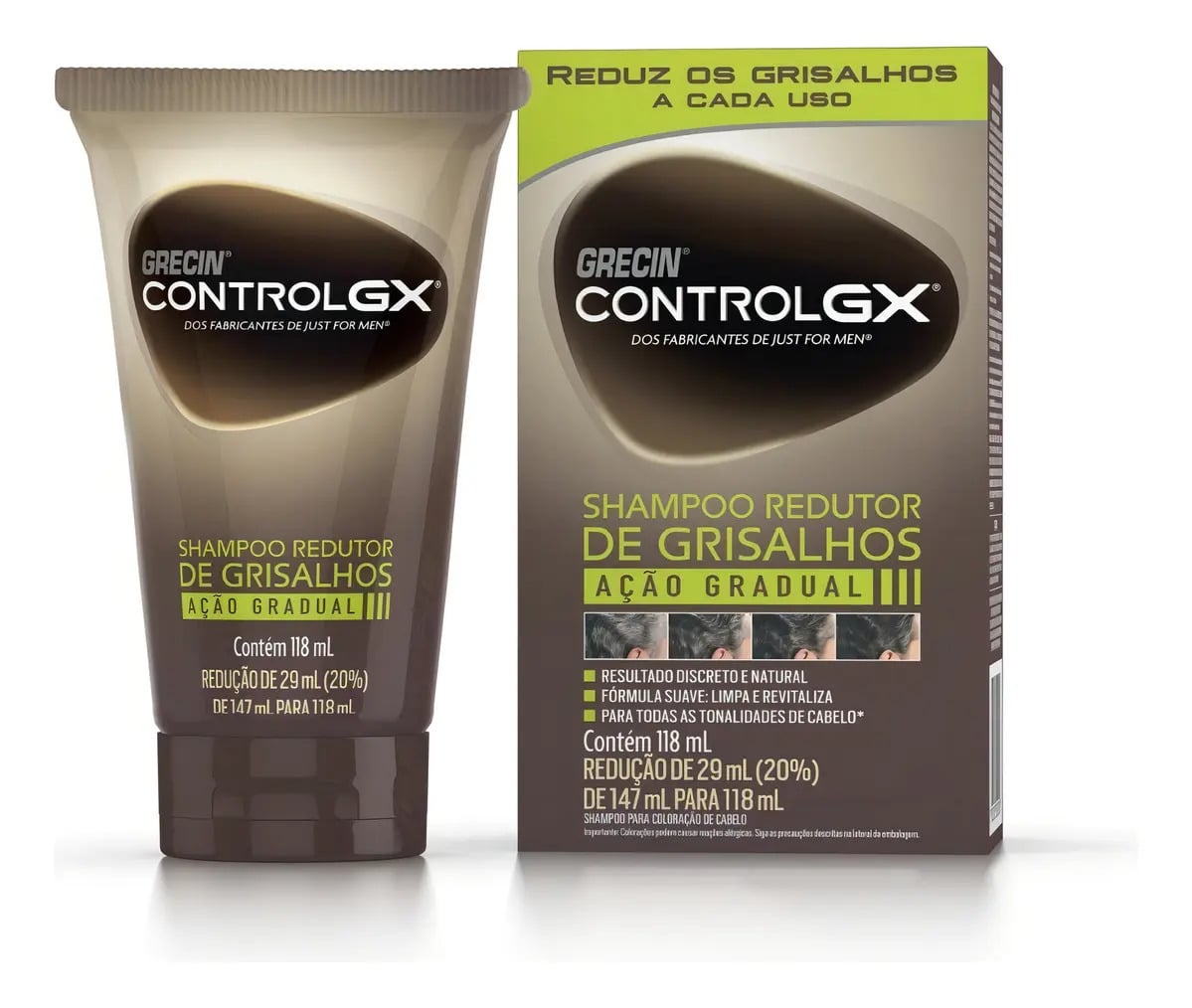 Shampoo Tonalizante Grecin Control GX Reduz Grisalho 118ml — Cuidados com o Cabelo