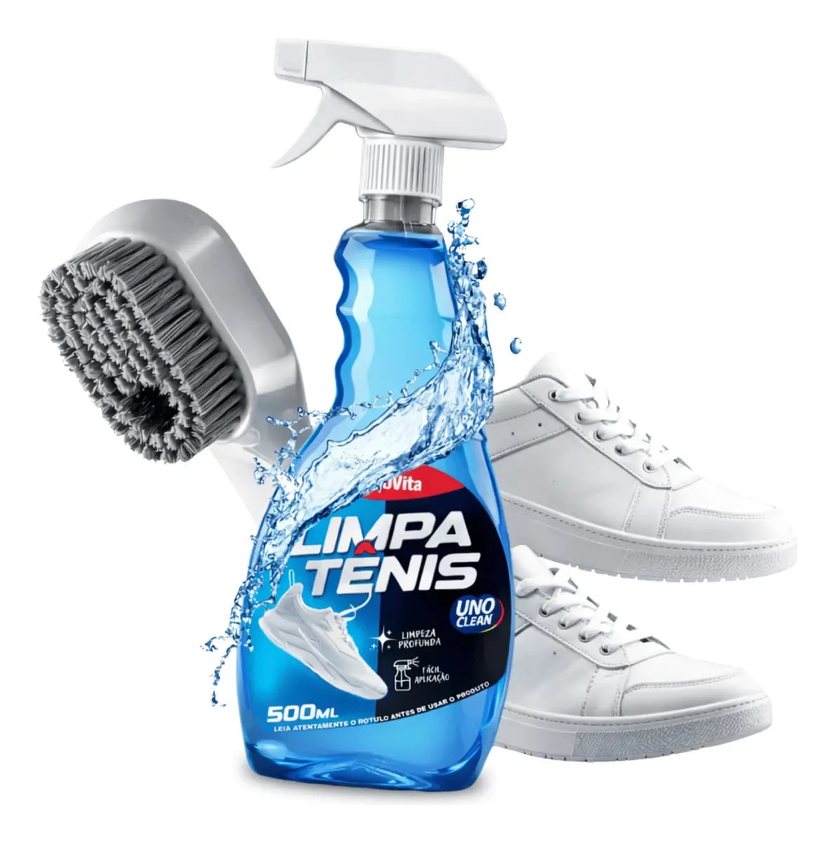 KIT Limpa Tênis Spray Provita 500ml + Escova Limpeza Profunda Azul — Cuidado da Casa e Lavanderia