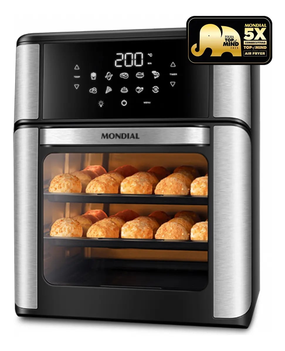 Fritadeira Air Fryer Forno Oven 12L, Mondial, 2200W - AFON-12L-BI — Eletros de cozinha