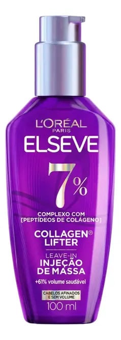 L'oréal Paris Elseve Collagen Lifter Leave-in Sérum Capilar Para Cabelos Finos Injeção de Massa com Peptídeos de Colágeno Aumenta o Volume em 61% e Encorpa os F — Cuidados com o Cabelo