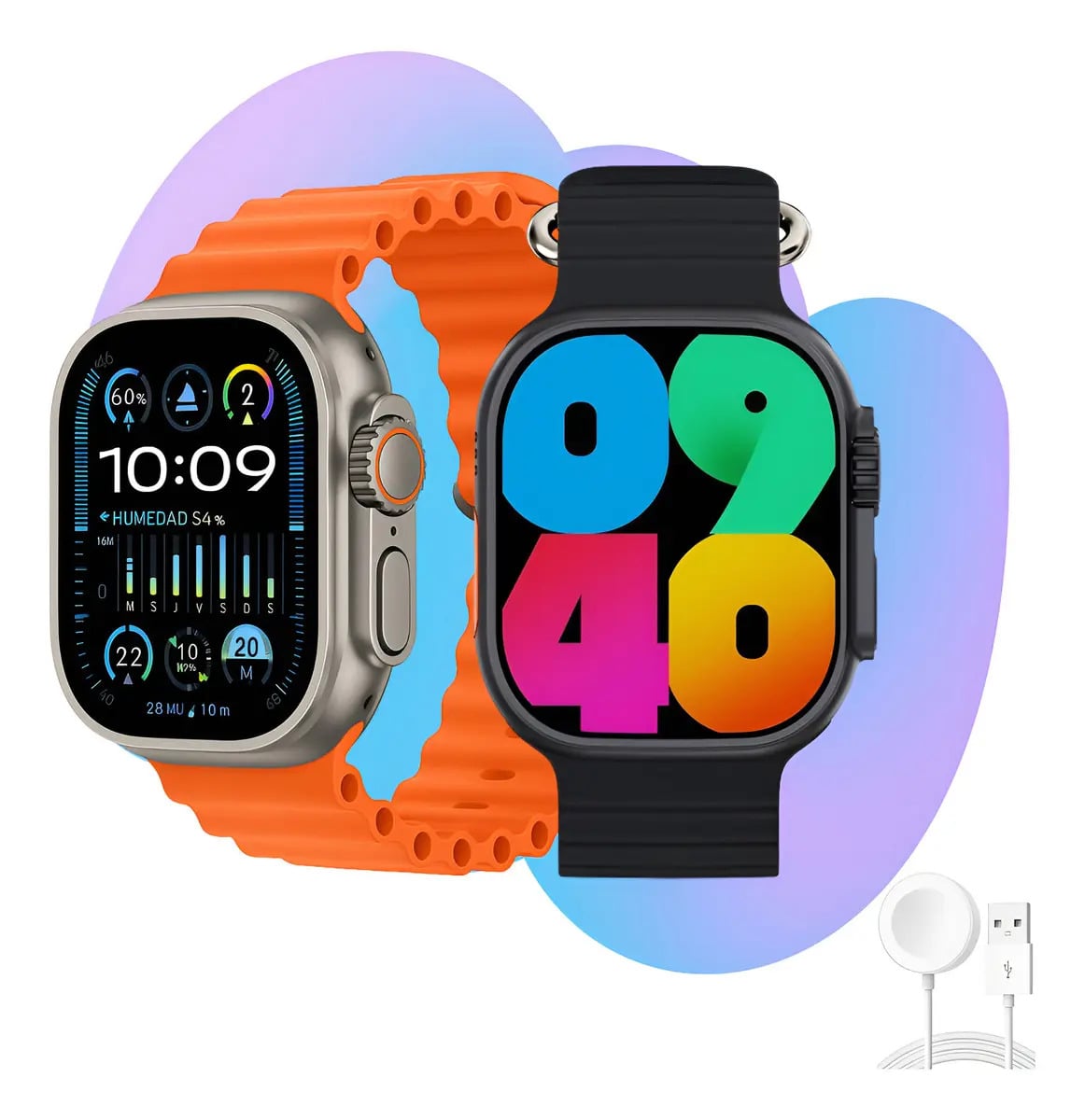 Relogio Smartwatch 10 Ultra Plus Preto Tela AMOLED Monitor Saúde GPS Bluetooth — Smartwatches e Acessórios