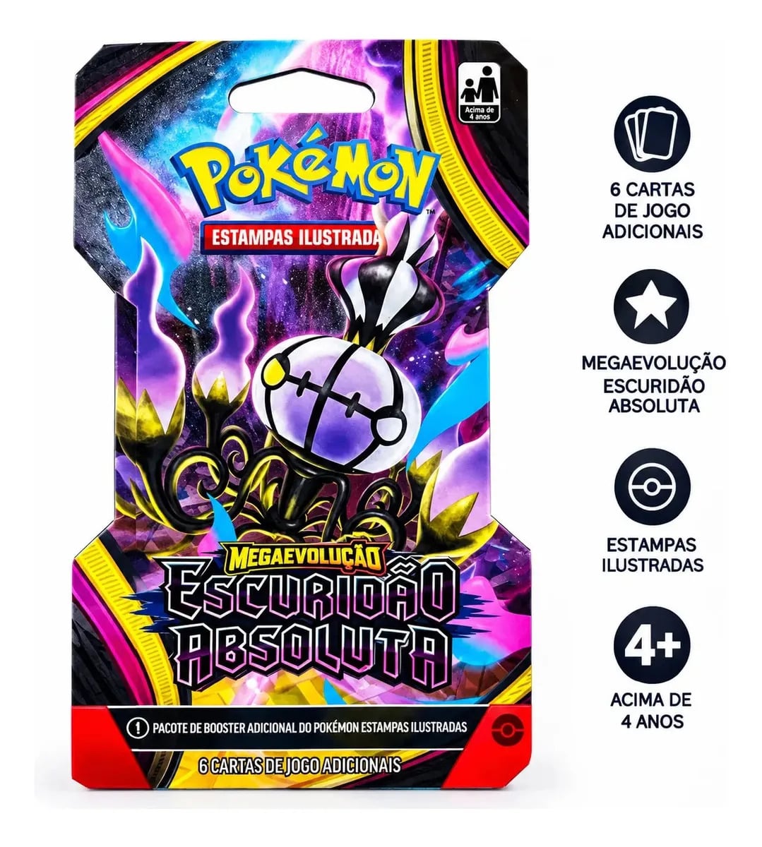 Pokémon ME05 Escuridão Absoluta Booster 6 Cartas Copag — Jogos de Tabuleiro e Cartas
