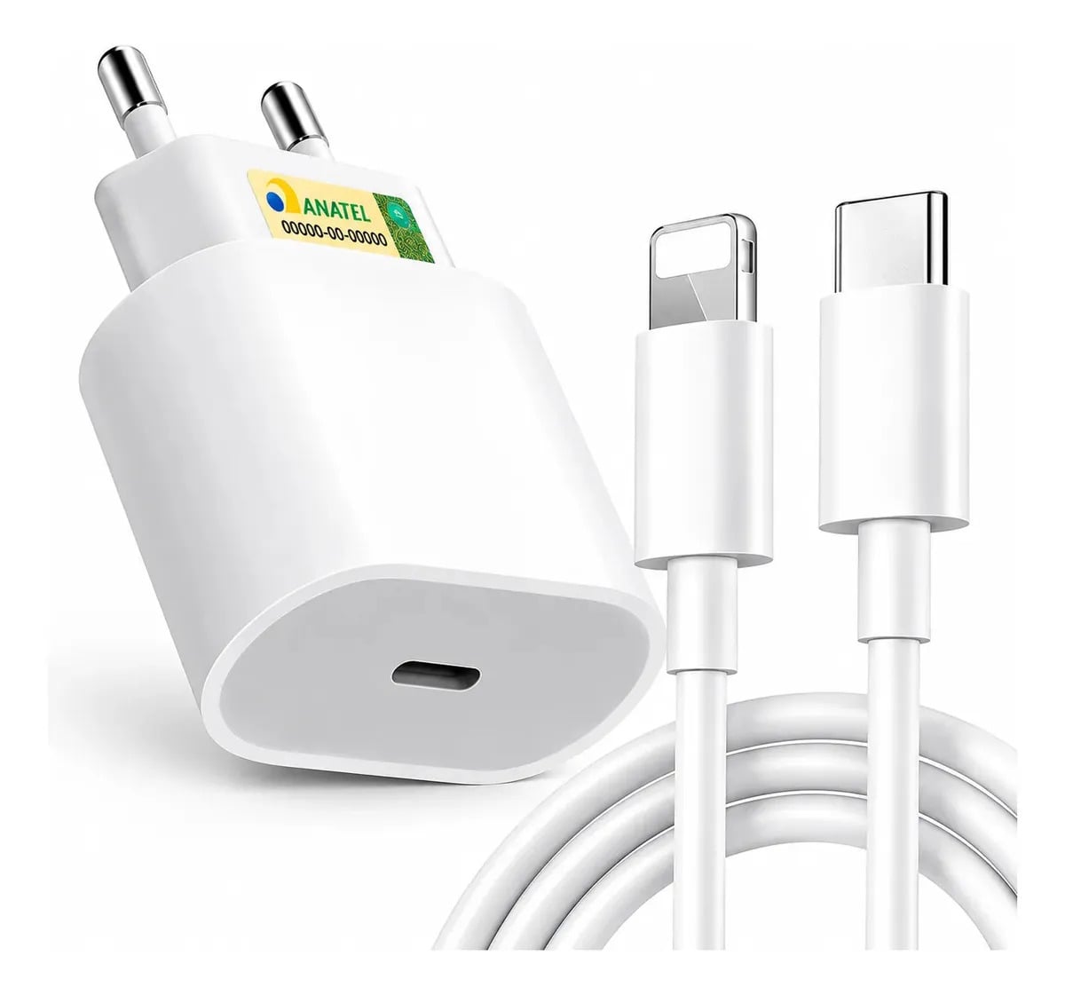 Carregador Compativel Com iPhone 8 X Xr 11 12 13 14 Pro Max Turbo Fonte Tipo C Premium — Mobile Device Chargers