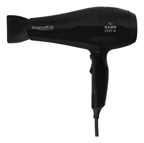 Secador de Cabelo Gama Italy Eleganza Plus 2100W Ceramic Ion Preto Profissional — Artefatos para Cabelo