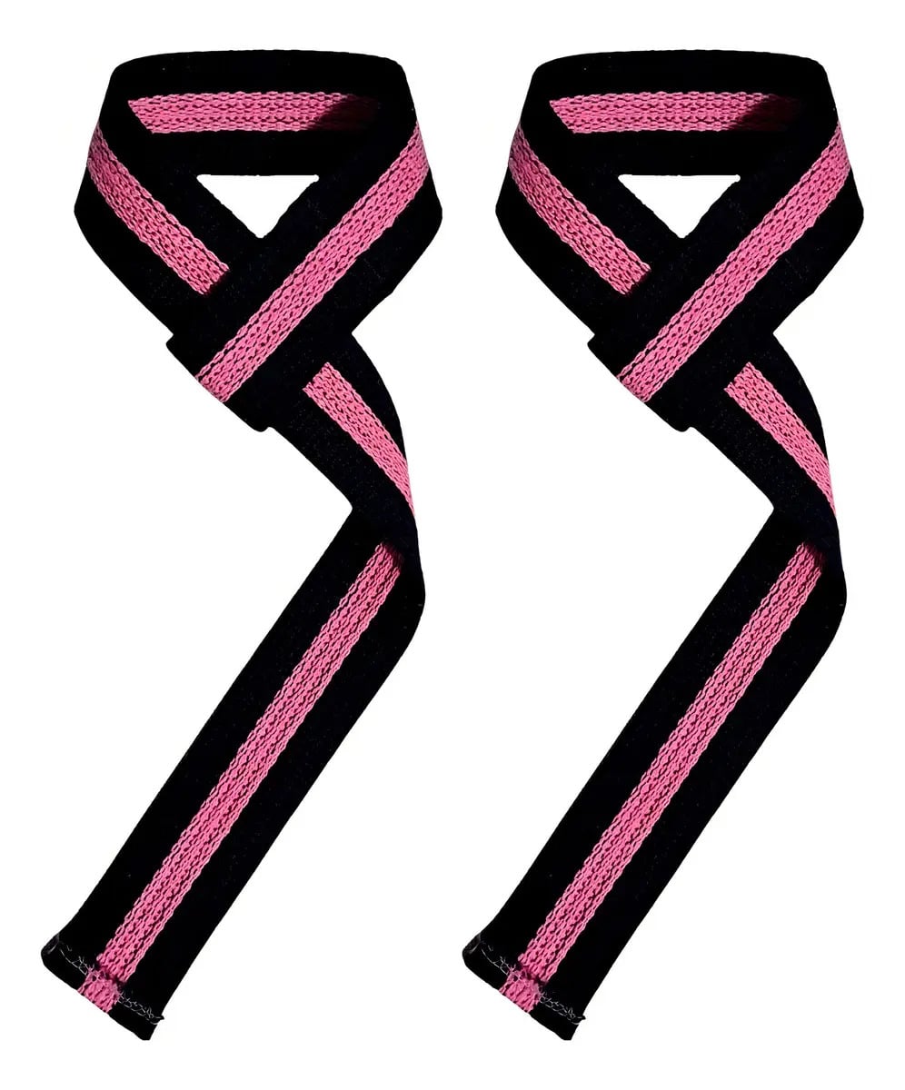 Tala Strap Musculação 100% Algodão Crossfit Cor Tala Strap Preto/rosa Fortwazz ZZ50 — Fitness e Musculação