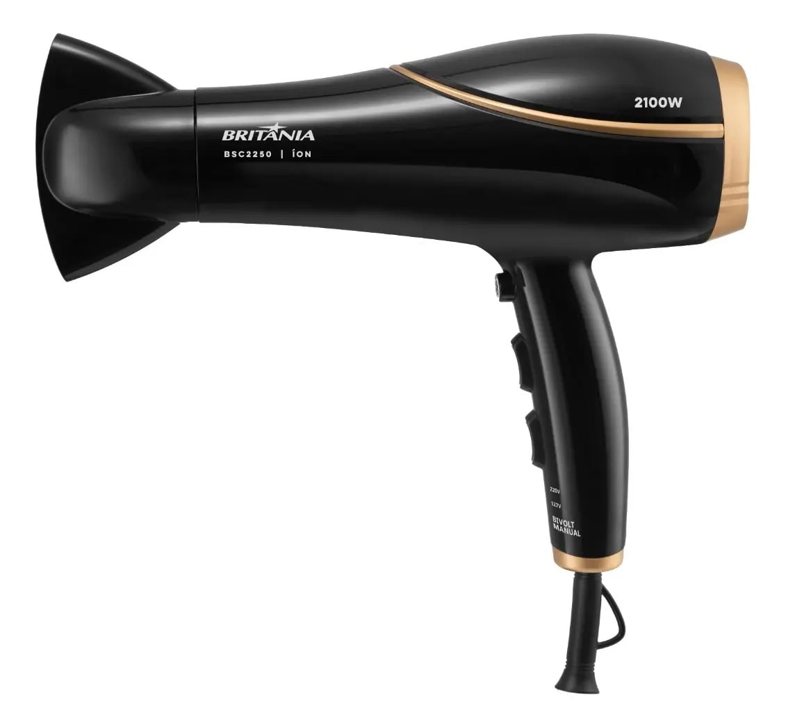 Secador de Cabelos Britânia 3 Temperaturas 2100W BSC2250 Bivolt — Artefatos para Cabelo