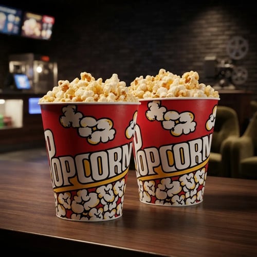 Kit 2 Baldes De Pipoca 3 Litros Pote Popcorn Cinema Filme Vermelho — Descartáveis para Festa