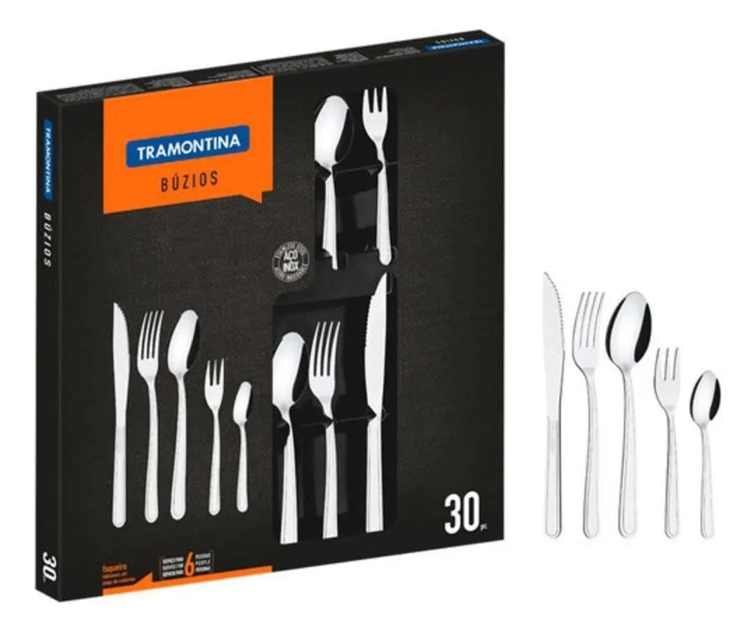 Faqueiro Búzios Em Aço Inox 30 Peças Tramontina — Cozinha