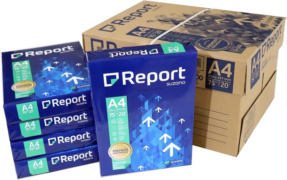 Caixa Papel Sulfite A4 Report 10 Resmas De 500 Folhas Kit — Materiais Escolares