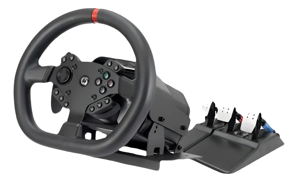 Volante Gamer Loong MGV-V995 900 Graus PC, PS3, PS4, Xbox Series X/S, Xbox One, Nintendo Switch Cor Preto — Volantes e pedais