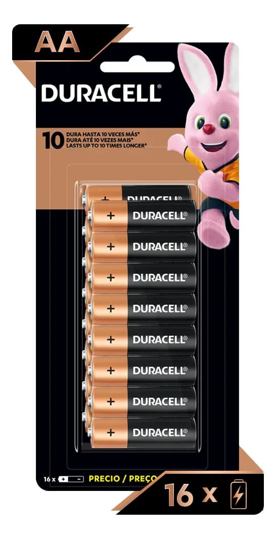 Pilha alcalina aa Duracell com 16 unidades — Pilhas e Carregadores