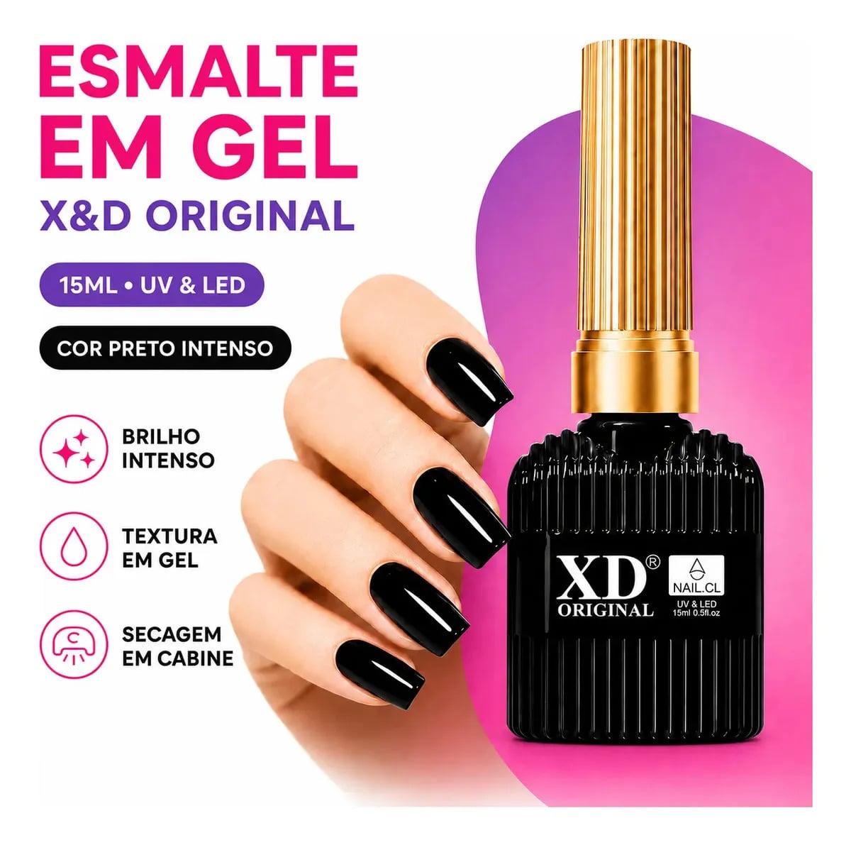 Esmalte Em Gel X&d Premium 15ml Alta Pigmentação XD01 — Manicure e Pedicure