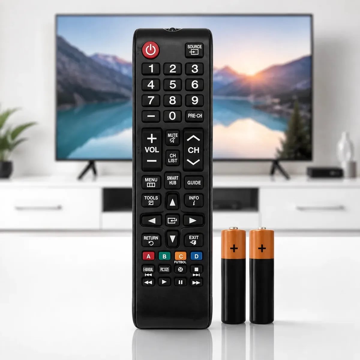 Controle Remoto Para Tv Samsung Smart Hub + 2 Pilhas Audiogeek — Controles Remotos