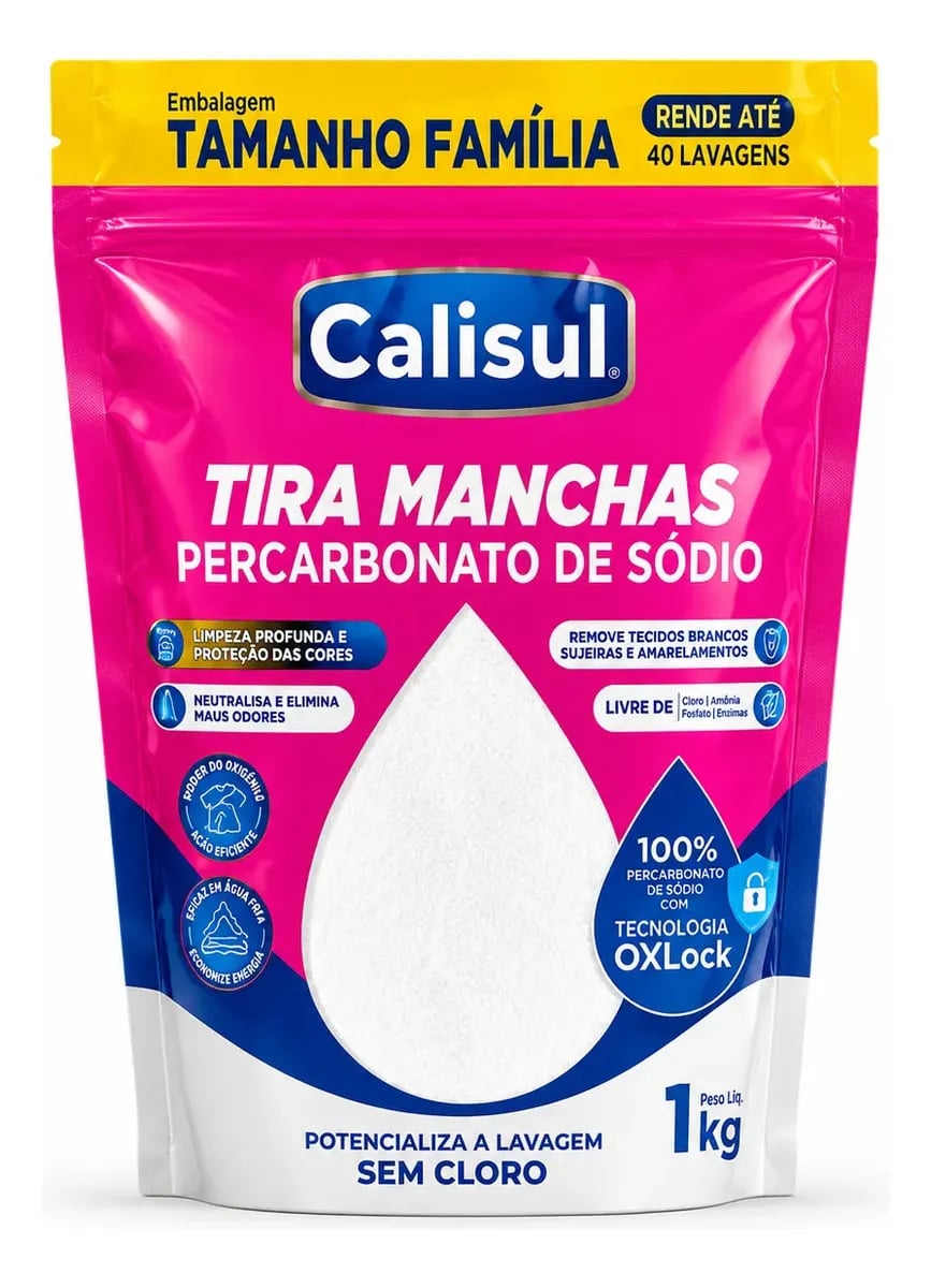 Percarbonato De Sódio 100% Tira Manchas Calisul - Roupas Brancas e Coloridas — Outros