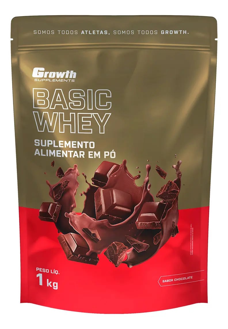 Proteína Growth Supplements Basic Whey em pó sabor Chocolate x 1kg — Suplementos Alimentares