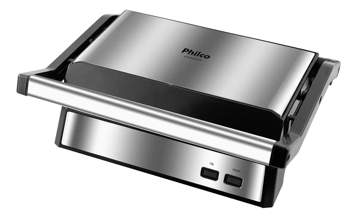Grill E Sanduicheira PGR21PI Maxx Clean 1000W Cinza Philco — Eletros de cozinha