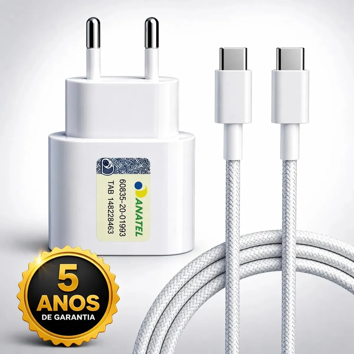 Carregador Turbo Super Rápido 30w Para iPhone 15 16 17 Pro Max - Cabo Blindado Tipo Usb C Dtimp — Acessórios para Celulares