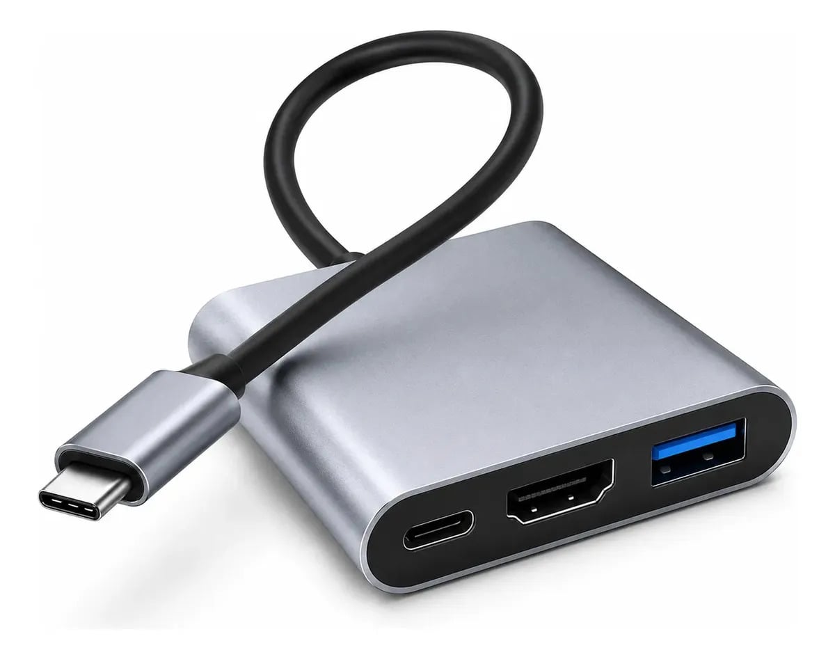 Adaptador Conversor USB-C Para Hdmi 4k 3 Em 1 Ezsias Armarinhos — Acessórios para Áudio e Vídeo
