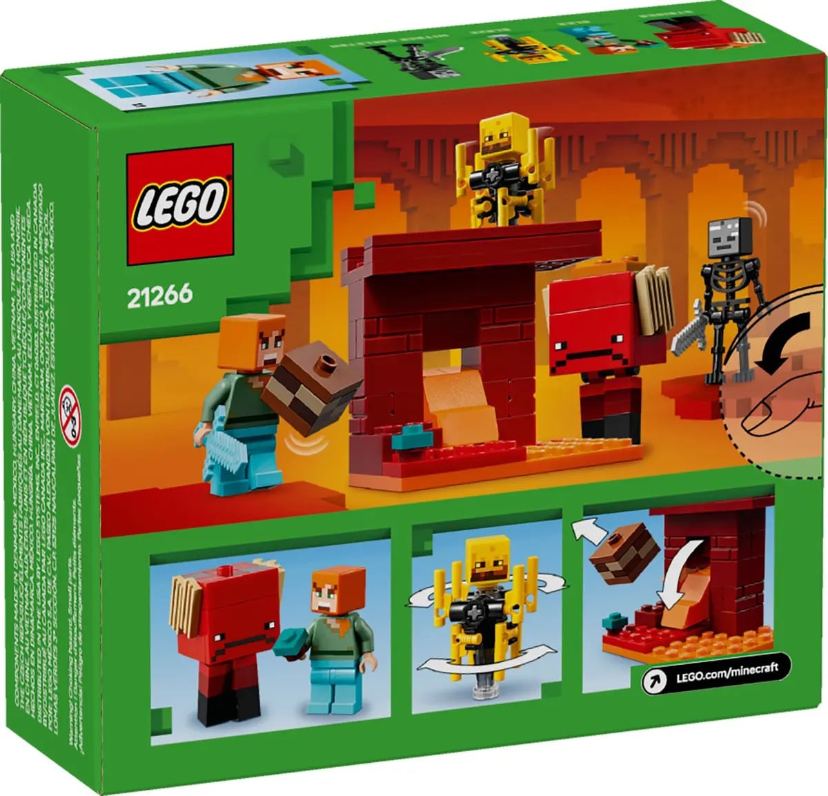 LEGO Minecraft - A Batalha da Lava no Nether - 99 Peças - 21266 — Brinquedos de Montar