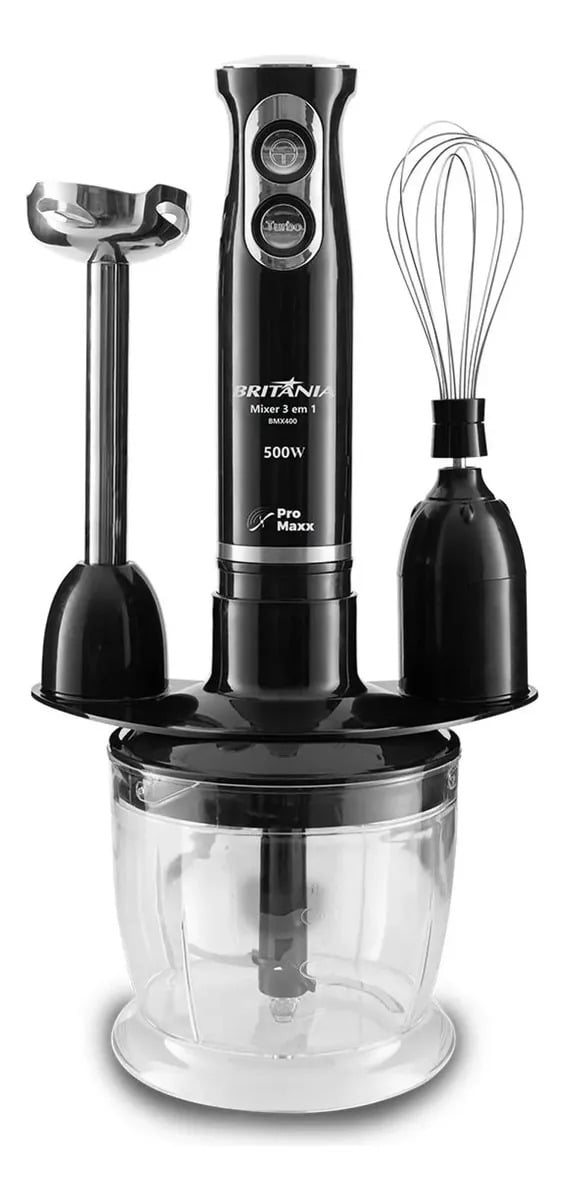 Mixer Bmx400p 3 Em 1 500w Cor Preto Britânia 110v Preto — Eletros de cozinha