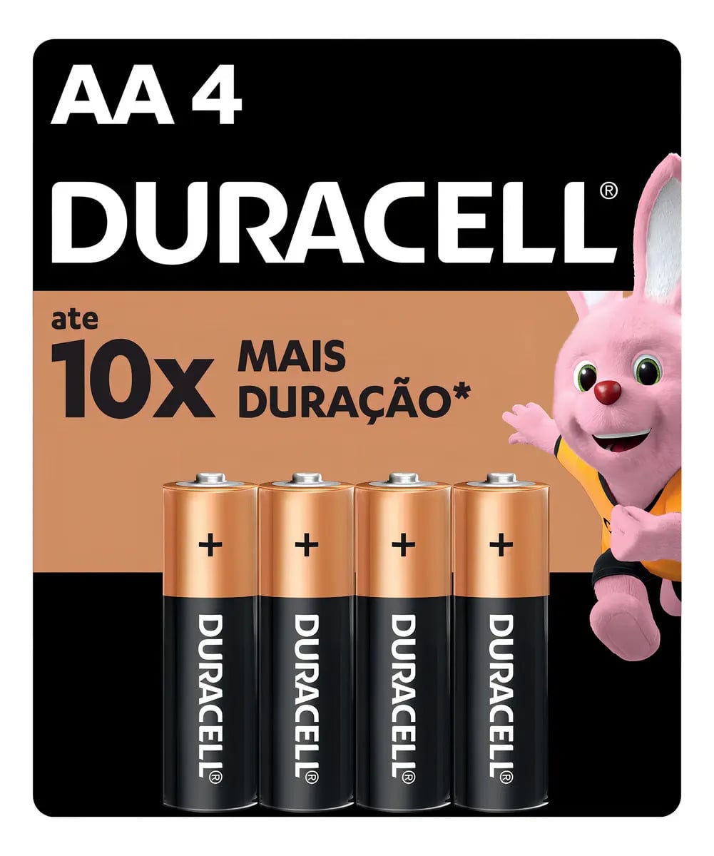 Pilha Alcalina Aa Pequena Duracell Com 4 Unidades — Pilhas e Carregadores