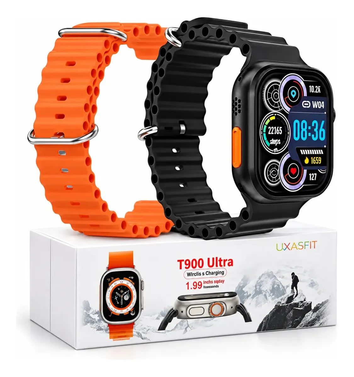 Relogio Inteligente Smartwatch T900 S10 Ultra Pro longa bateria Treino Smartwatch 49mm Bluetooth Chamadas Notificações Saúde — Smartwatches e Acessórios
