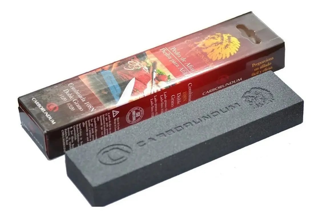 Pedra Afiar Amolar Facas Dupla face N 108 20cm Carborundum — Utensílios úteis