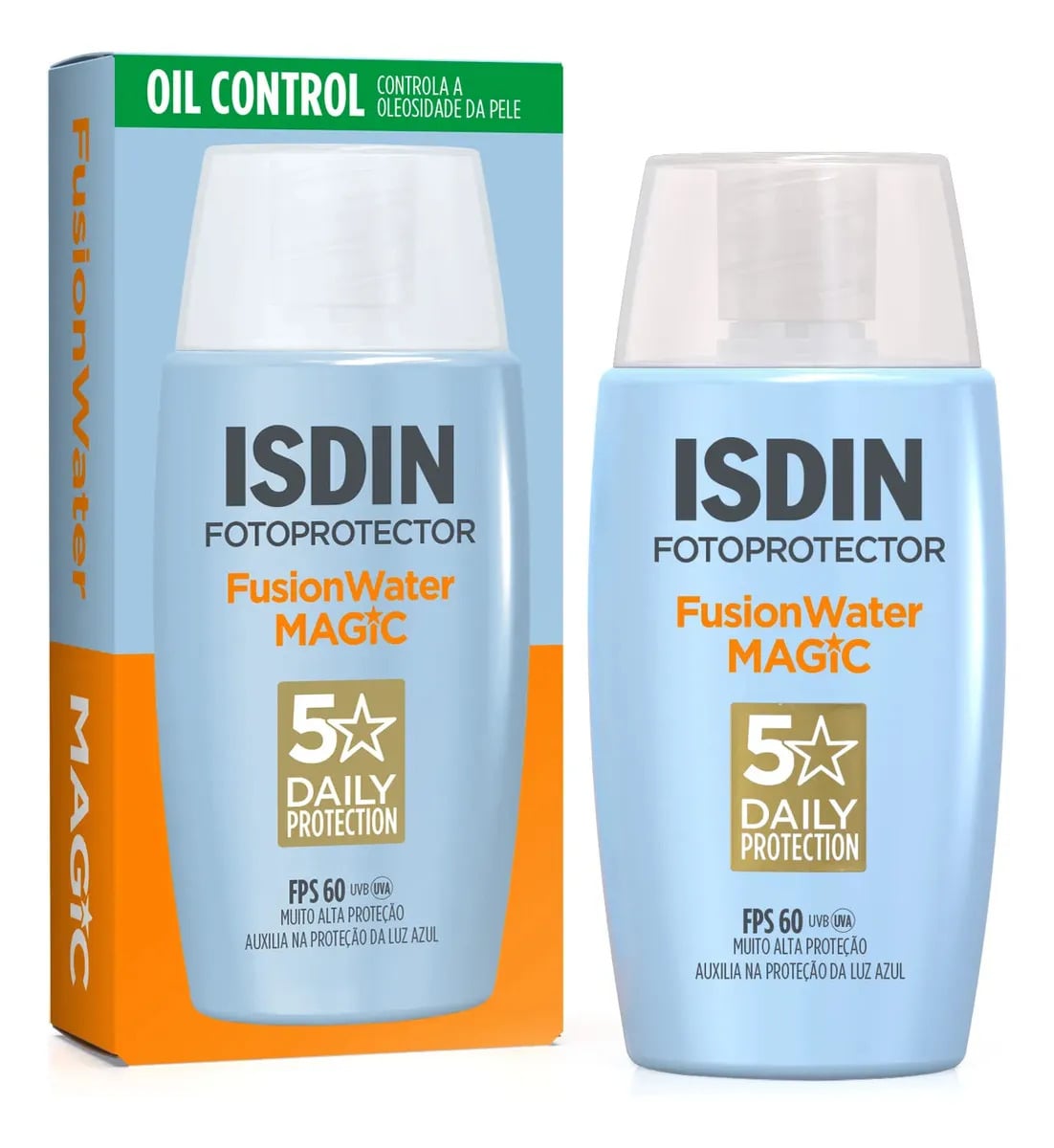 ISDIN Protetor Solar Facial Fusion Water 5 Stars Sem Cor FPS 60 - 50ml — Cuidados com a Pele
