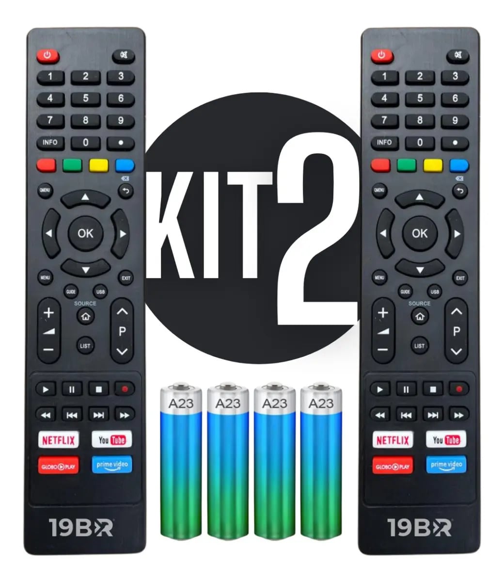 Kit 2 Controle Remoto Para Tv Philco Smart 4k Teclas Netflix, Youtube, Globoplay E Prime Video — Controles Remotos