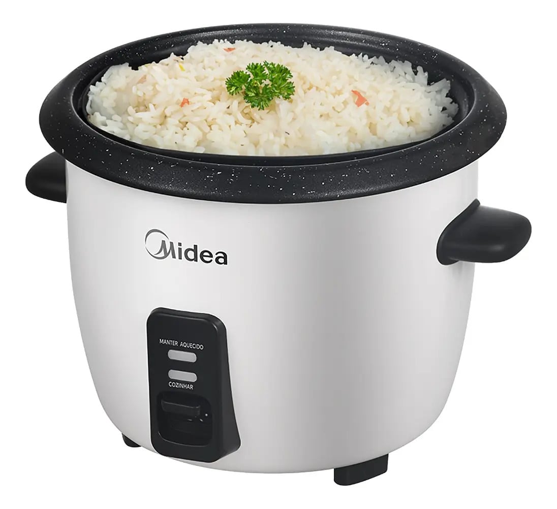 Panela De Arroz Elétrica Midea 7 Xícaras Cozimento Á Vapor Com Tampa De Vidro — Eletros de cozinha