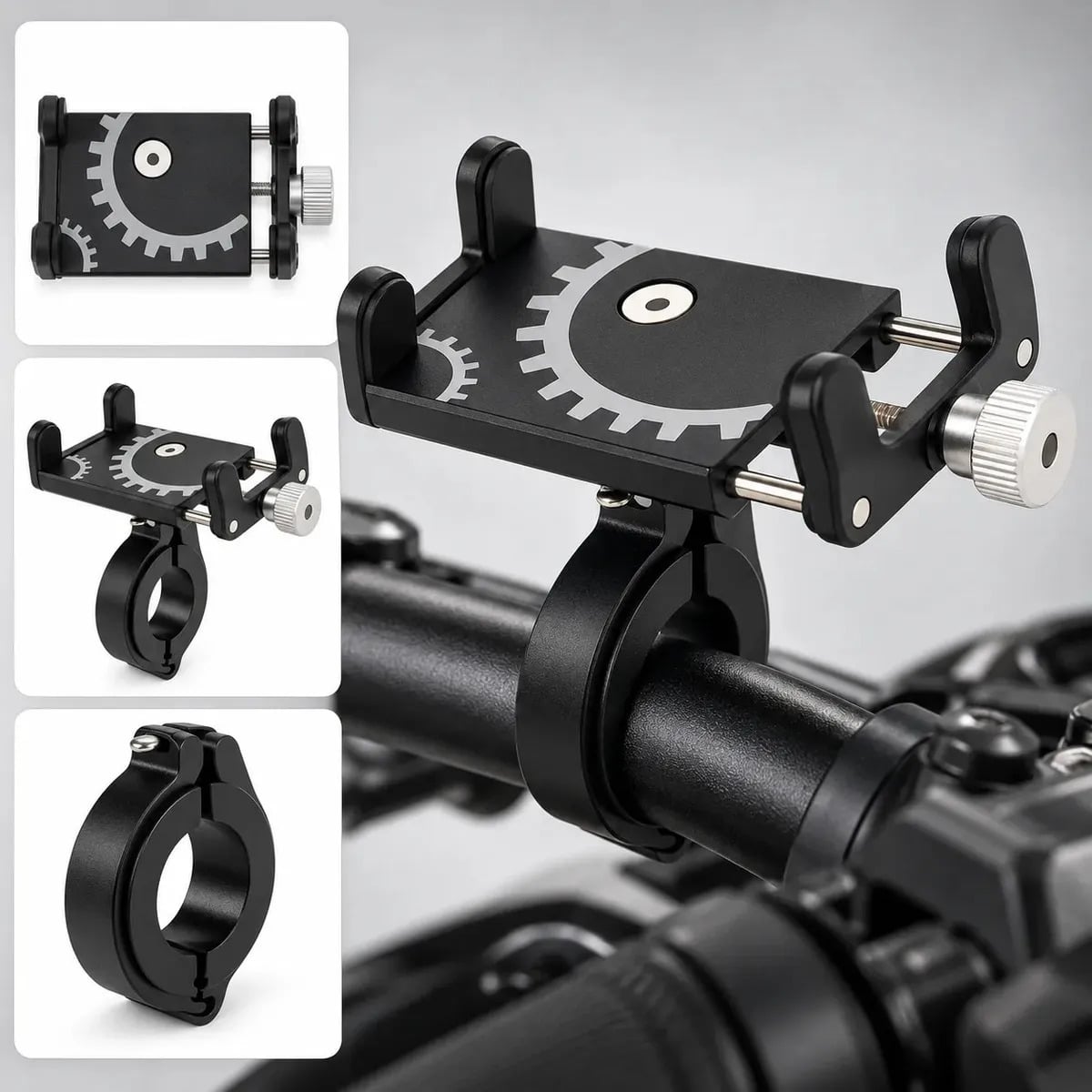 Suporte Celular Bike Moto Regulagem Universal Forte Alumínio Guidão Ajustável Reforçado Resistente À Prova D'água Fixo B Basto — Acessórios para Celulares