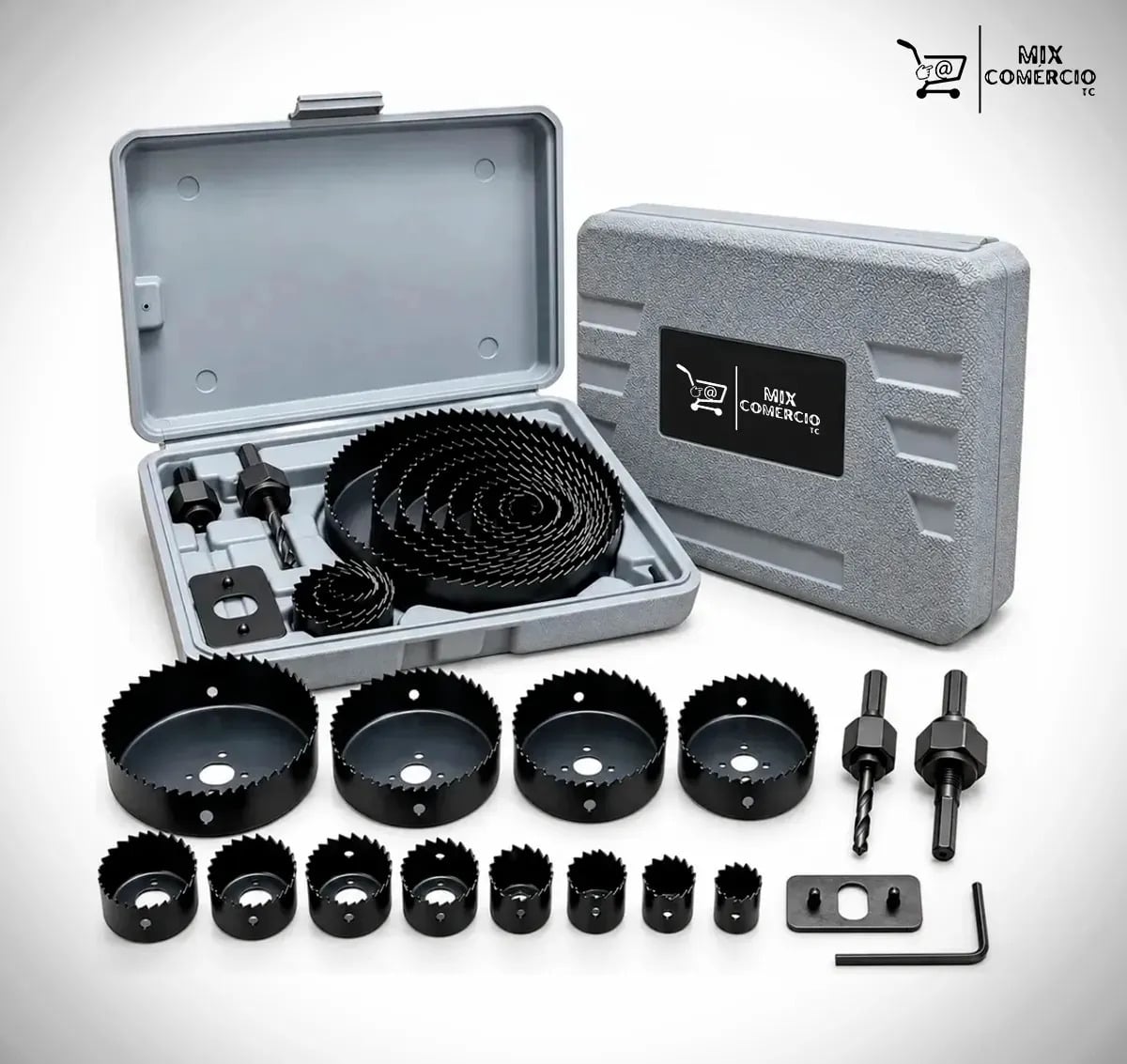 Jogo Serra Copo 16 Peças 19mm A 127mm Para Madeira Gesso Pvc Mdf Compensado Kit Completo Para Furadeira Conjunto De Serras Para Perfuração E Corte Circular Em O — Acessórios para Ferramentas