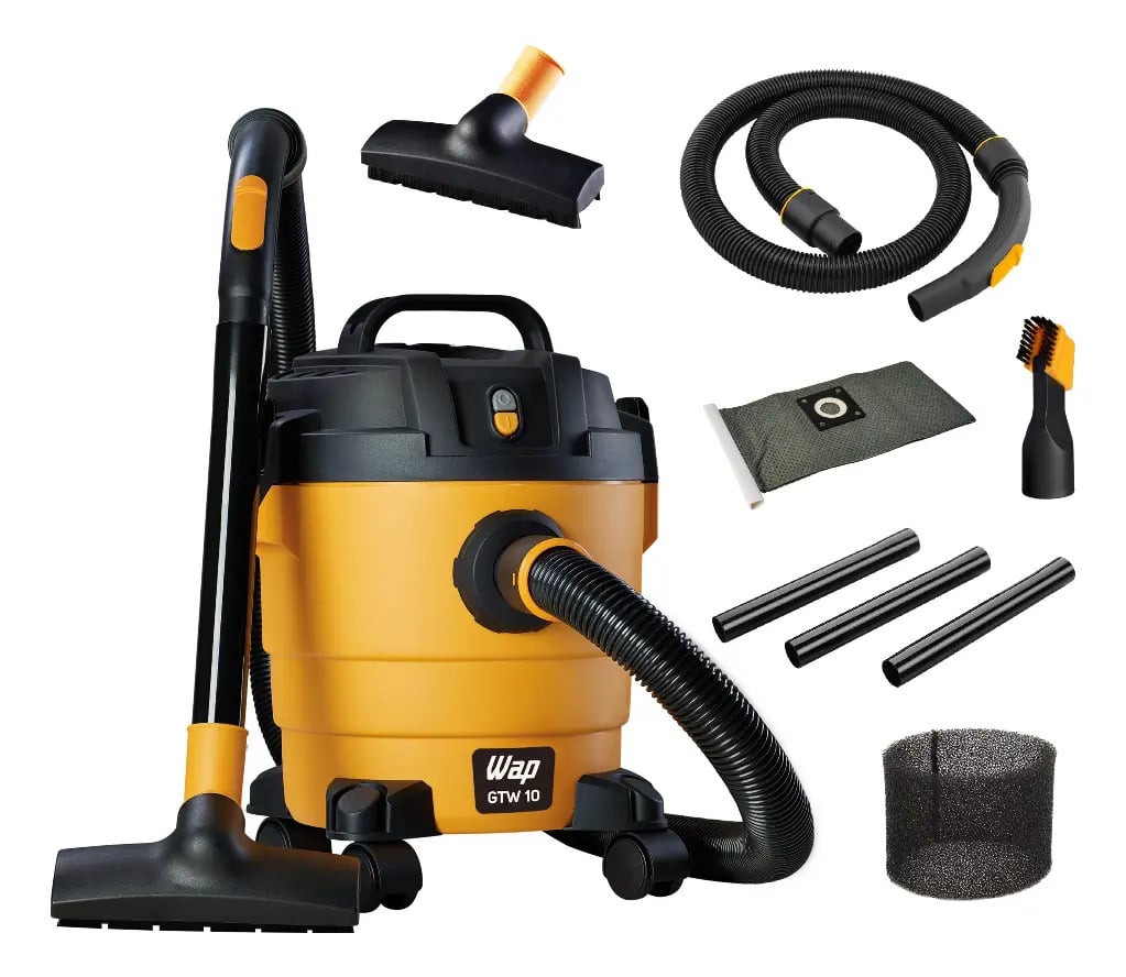 Aspirador De Pó e Água Wap Gtw 10 Compacto 1400w 10 Litros Amarelo — Vacuum And Steam Cleaners