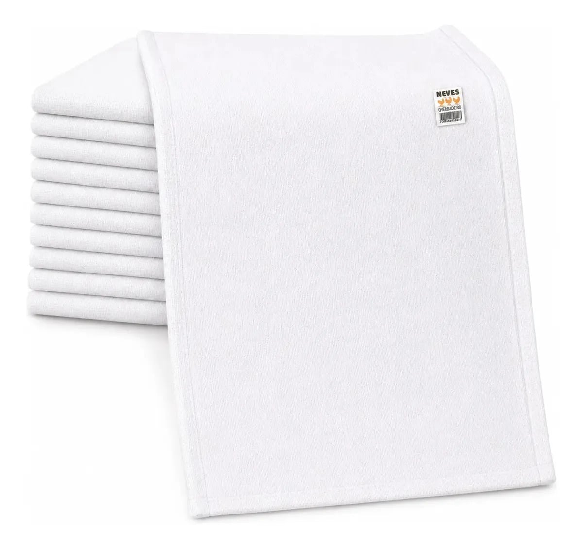 Kit Com 5 Panos de Prato Brancos Lisos de Algodão Pé de Galinha Para Pintar e Bordar Neves — Têxteis de Casa e Decoração