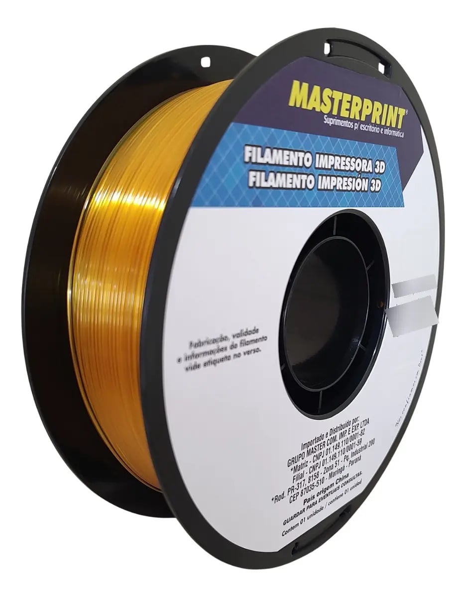 Filamento PET-G Masterprint Amarelo Translúcido para Impressora 3D 1.75mm 1kg — Impressão